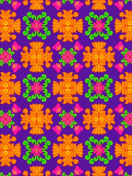 A closer look at the festive pattern, where you can see the symmetry and the simple floral shapes that make up the design. It's all about finding joy in repetition.