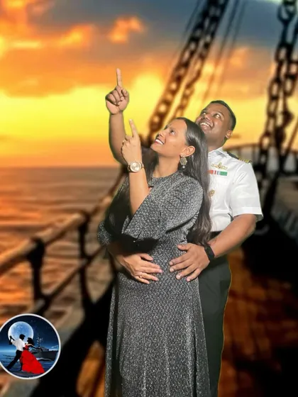 The versatility of our AI-powered Croma Photobooth allows for endless creative possibilities. Here, guests at an Indian Navy event enjoy another take on a classic movie pose, showcasing the fun and interactive nature of our technology.