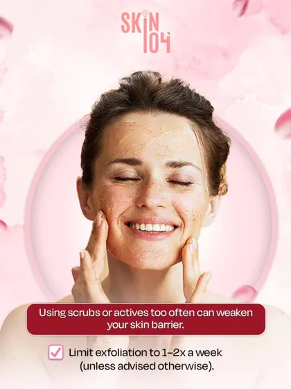 Skincare Mistake: Over-exfoliating. Using harsh scrubs or active ingredients too often can weaken your skin barrier, leading to sensitivity and irritation. We recommend limiting exfoliation to 1-2 times a week unless advised otherwise.