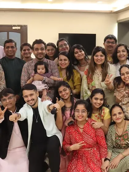 A group photo with the wonderful audience after a fun Diwali party. Seeing these smiles and creating memories together is the best part of my job.