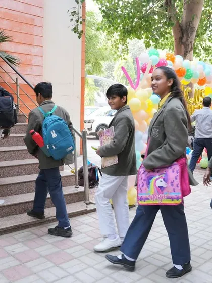A line of participants walking into the exam hall, showing the organized and professional nature of our events.