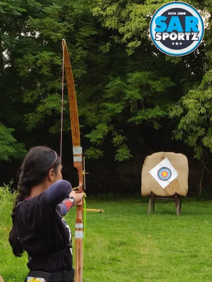 We build champions across all sports. Here is our star archer, Jagriti Bansal, taking aim during a practice session before her national trials.