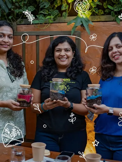 The best moments are the ones we create and share. Here, our guests proudly display the miniature ecosystems they built during a terrarium making workshop. Join us to get your hands dirty and leave with a living piece of art and a wonderful memory.