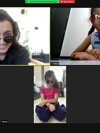 Fun with sunglasses during an online class. We always find ways to add a little bit of playfulness to our sessions.