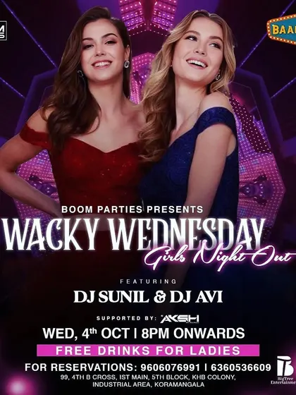 Another version of the flyer for the Girls Night Out at Baadshah in Koramangala. Free drinks for ladies always guarantees a great crowd.