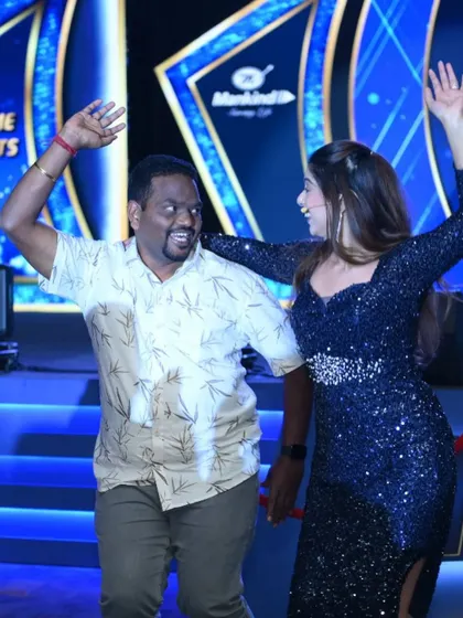 A joyful dance with an audience member at the Mankind Pharma family day. These are the moments that create a true family feel.