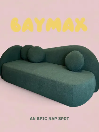 The 'Baymax' sofa is all about playful shapes and ultimate relaxation. It’s a piece that doesn’t take itself too seriously but delivers serious comfort.