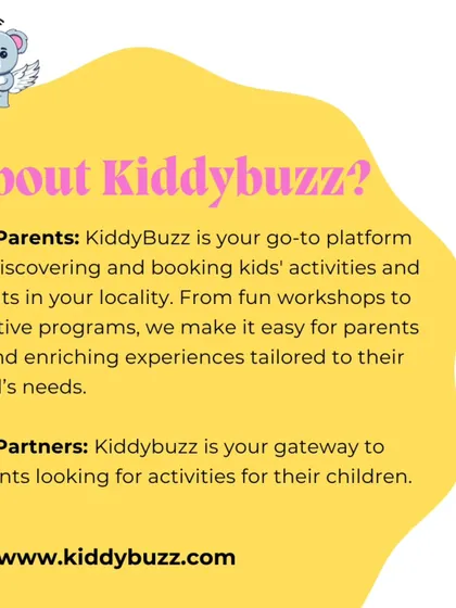 Wondering what Kiddybuzz is all about? This graphic explains that I am the go-to platform for discovering and booking kids' activities, from fun workshops to creative programs.