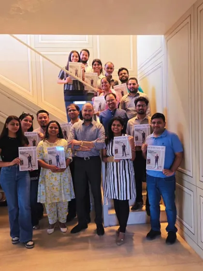 A group photo with my incredible team, celebrating a recent magazine feature. This recognition is dedicated to each and every one of them.