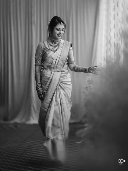 A duplicate of the ethereal black and white bridal portrait, a truly artistic and memorable shot.