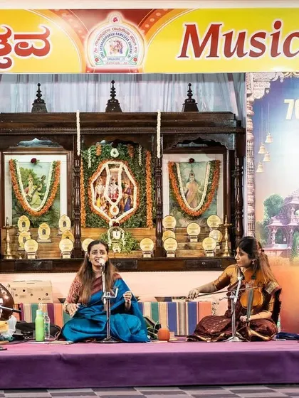 A traditional Carnatic concert during the Ramotsava music festival. Performing in such a sacred and culturally rich environment is always a deeply fulfilling experience.