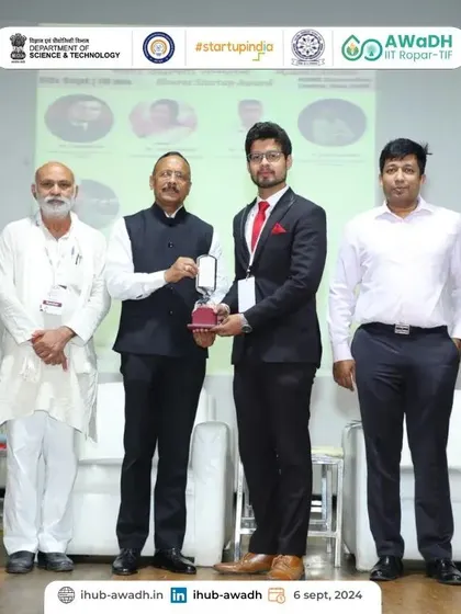 We were honored to be recognized at the Bharat Entrepreneurship Summit 2024 in New Delhi as one of the five startups from iHub - AWaDH @ IIT Ropar making significant contributions in sustainability and deep tech.
