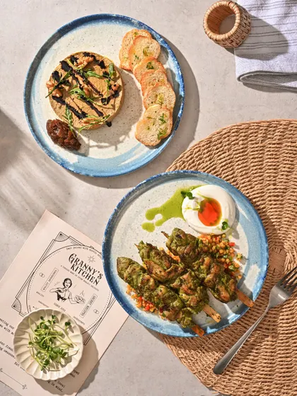 A spread of my Mediterranean-inspired tapas, including skewers and dips.