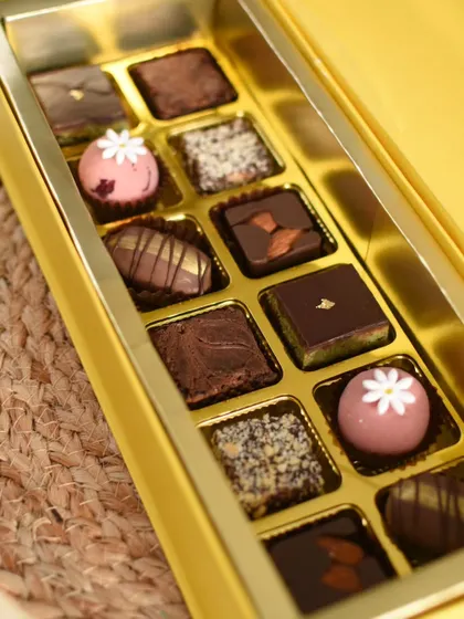 A detailed close-up of the desserts in my Fusion Treat Box, showing the intricate details on each piece.