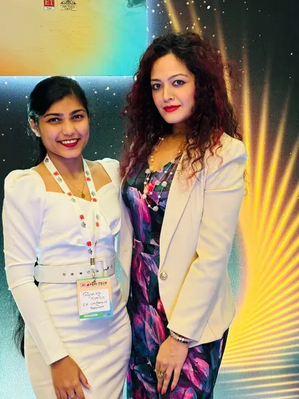 Connecting with an event organizer at the ET Now Fem-Tech Summit. Successful events are built on seamless collaboration, and I'm always grateful for the teams that make these speaking engagements possible.