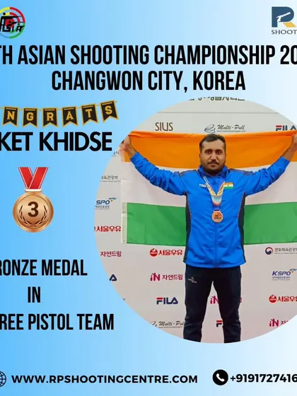 We congratulate our shooter Aniket Khidse for winning a team bronze medal in the 50m Free Pistol event at the 15th Asian Shooting Championship. His success highlights our expertise across various pistol disciplines.