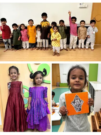 A glimpse into our festive celebrations, including Independence Day, Janmashtami, Ganesh Chaturthi, Diwali, and Christmas. Children participate in flag hoisting, dress in traditional attire, create festive crafts, and learn the significance of each occasion, fostering a deep appreciation for our diverse culture.