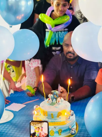 Every child you encounter is a divine appointment. Our coach celebrates a birthday with the students, showing he's a core part of the studio family.