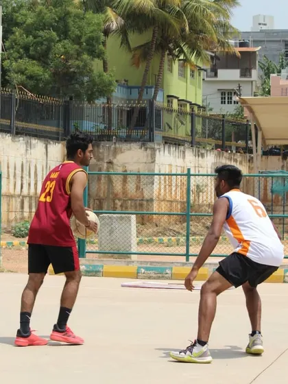 Facing off against an opponent one-on-one.