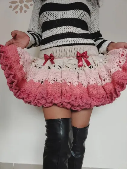 The ruffles on the Christina Dollet Skirt have amazing volume and create a beautiful, twirl-worthy silhouette.