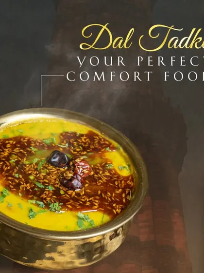 Our Dal Tadka is the perfect comfort food. A simple, classic lentil dish tempered with aromatic spices in hot ghee.
