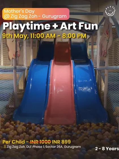 Playtime and Art Fun for Mother's Day at Zig Zag Zoh. A great way for kids to play while also making something special for their moms.