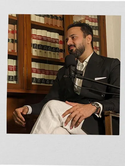 A behind-the-scenes shot from an upcoming podcast. I enjoy these opportunities to discuss the nuances of the legal profession and share my experiences with a wider audience.
