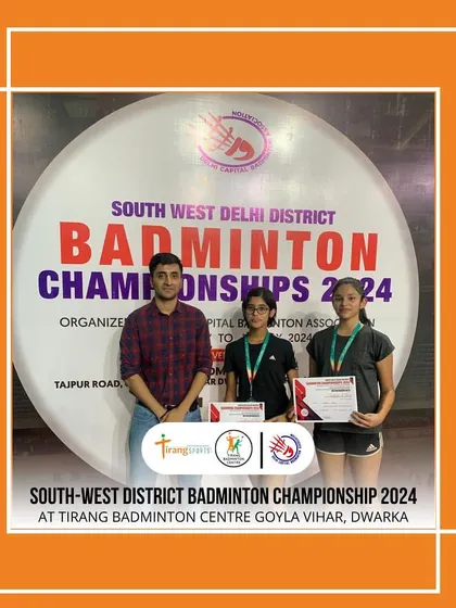 The girls' doubles winners at the South West District Championship. Their teamwork and coordination on the court were a joy to watch.