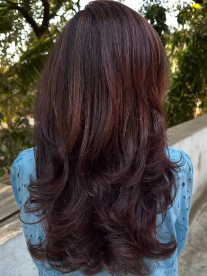 A final look at the stunning 'Mahogany + Plum' color.