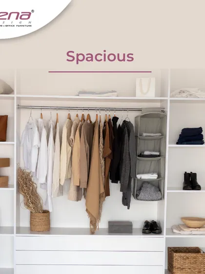 Our wardrobes are designed to be spacious. We make use of the full height of the room to maximize storage capacity, even in smaller bedrooms.