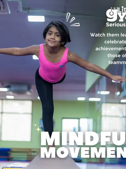 Balance is both a physical and mental skill. This young gymnast demonstrates incredible focus and poise on the beam, learning to celebrate her own achievements and those of her teammates.