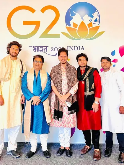 A group photo at the G20 Summit in Agra, where I had the opportunity to perform.