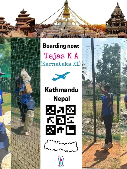 Tejas K A gets his call-up for the Karnataka XI tour to Nepal. We prepare our players for opportunities to compete in different countries and conditions.