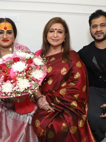 A picture of unity and support with Laxmi Narayan Tripathi ji and Aryan Pasha, India's first transman bodybuilder. Their presence highlights our commitment to the entire community.