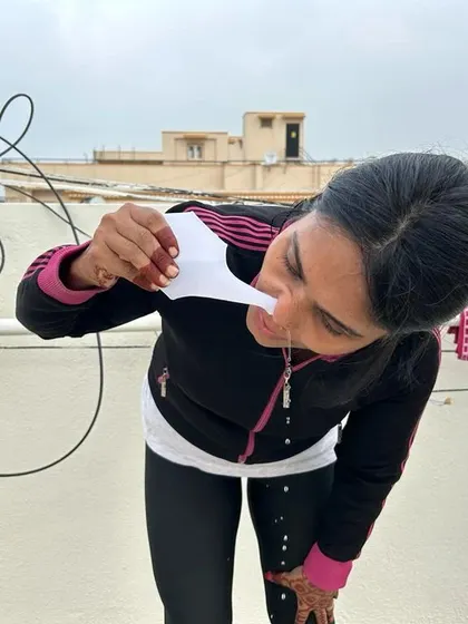 This is the yogic kriya of Jal Neti, a nasal cleansing technique using saline water. It is incredibly effective for clearing the nasal passages, relieving sinus issues, and creating a feeling of lightness in the head.