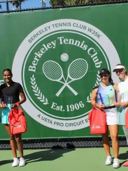 Our player Rutuja Bhosale and her partner as doubles runners-up at the Berkeley Tennis Club W35K event in the USA.