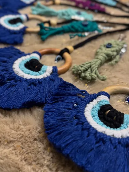 A collection of my evil eye themed car charms and small hangings, ready for a bulk order. These make fantastic return gifts for parties or events.