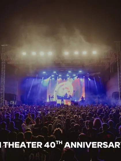 A recap image from the Dream Theater 40th Anniversary Tour in Bengaluru, capturing the scale of the outdoor festival stage.
