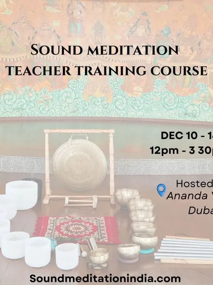 Join our Sound Meditation Teacher Training Course in Dubai. There are only a few spots left to learn how to use sound therapy to transform lives.
