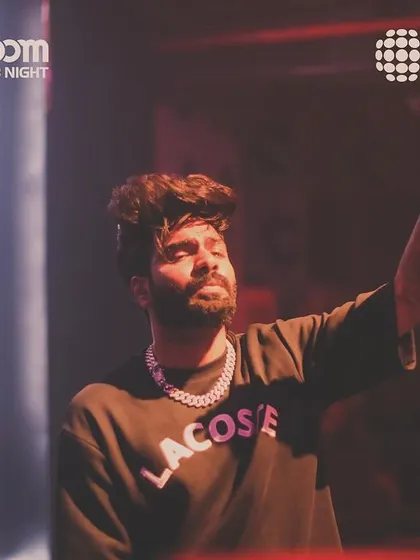 Lost in the moment during a Bollyboom Club Night. Performing on big stages like this is the ultimate test for my tracks, ensuring they deliver the energy a massive crowd expects.