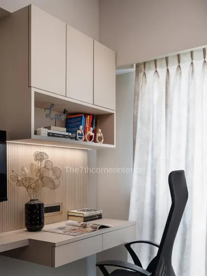 A dedicated study space is crucial for academic success. This custom study desk provides an organized and comfortable area for learning, complete with integrated lighting and storage.