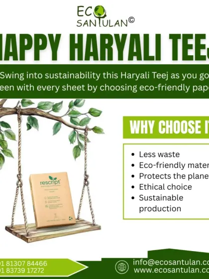 I love connecting sustainability with our culture. This Haryali Teej post encourages a green celebration by choosing eco-friendly paper, protecting the planet while honoring tradition.
