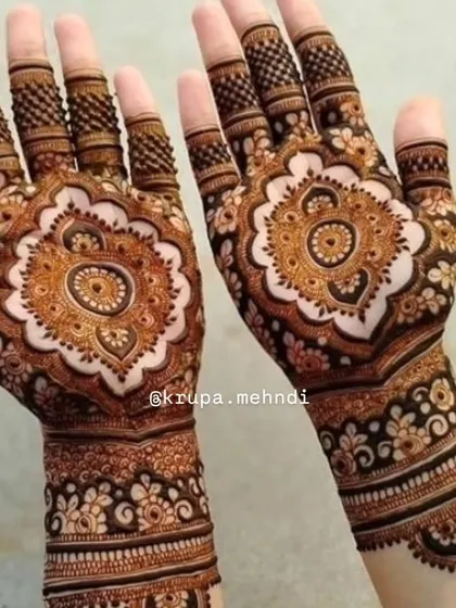 Fresh mehndi for a fresh start. This beautiful mandala design is a popular choice for engagement ceremonies, symbolizing unity and new beginnings.