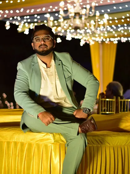 A stylish pose during a Sangeet. I believe in looking the part.