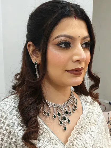 It's all in the details. This close-up shows how my HD makeup technique creates a smooth, photo-ready finish with just the right amount of sparkle on the eyes. The skin looks luminous, not heavy.