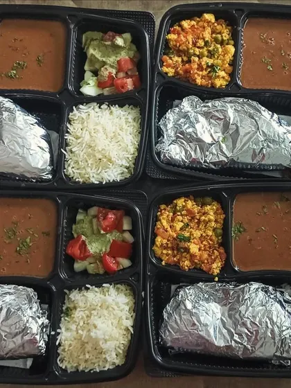 A bulk order of our popular dal makhni and paneer bhurji thalis. I take great care to ensure every single meal is perfect.