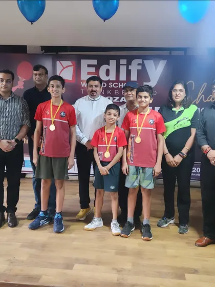 The Fortune World School team, composed of my Alightians, won the Gold Medal in the U-14 Team Event at the CBSE Cluster tournament.