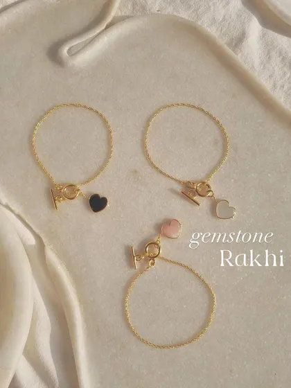 My gemstone Rakhi bracelets come in a variety of stones and shapes.