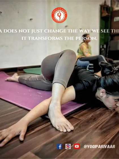 This twisting spinal posture demonstrates the transformative power of a consistent yoga practice.