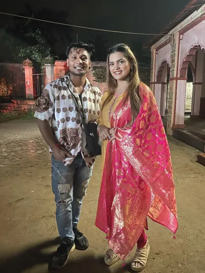 A picture with actress Priyumoon during the shoot for the song "Kajara Lagake". It was a pleasure to choreograph for this project.